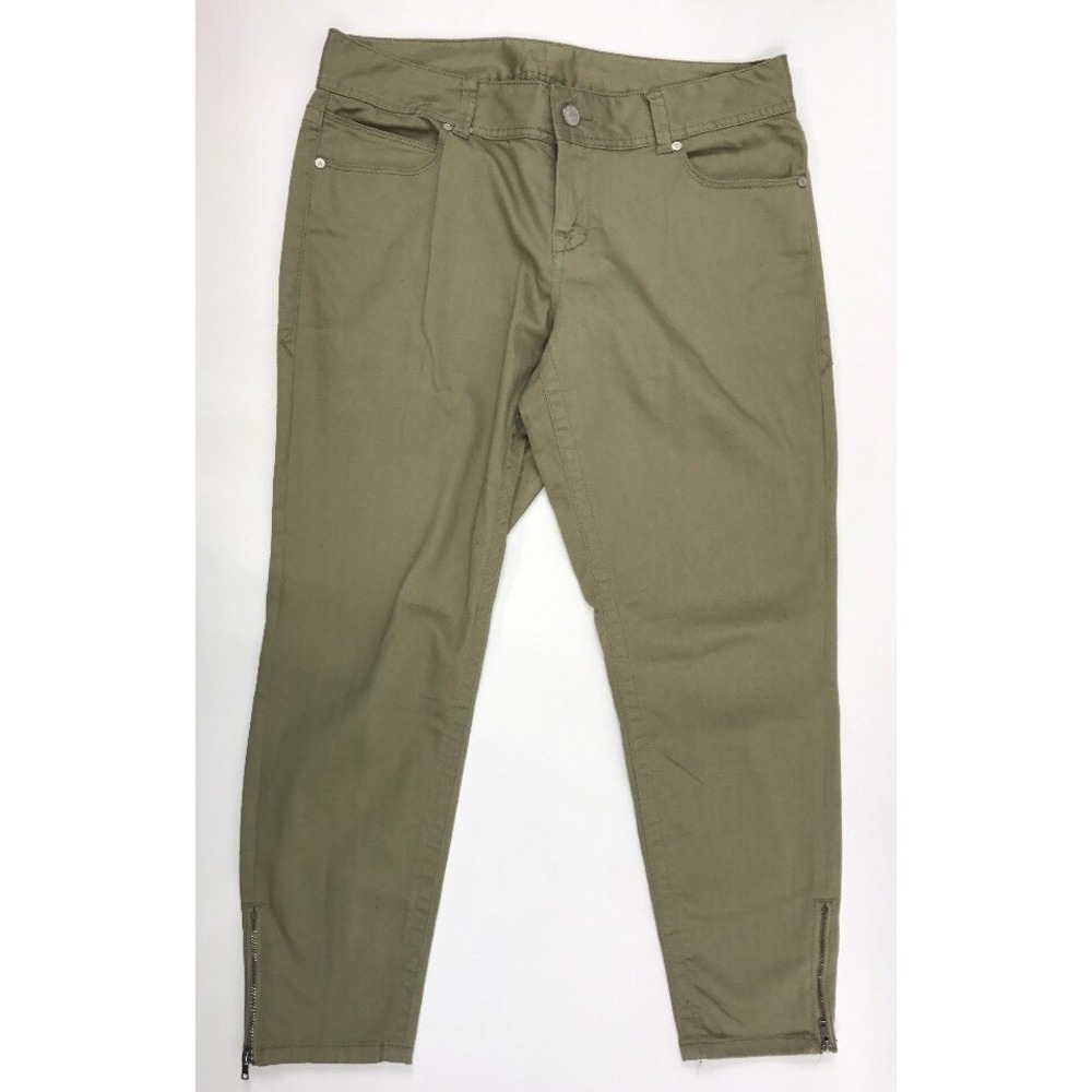 American Rag Crop Skinny Jeans Pants Juniors Size 13 Zipper Cuff Brown